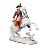 A porcelain soldier figure "Bernischer Dragoner-Offizier 1775" (Bern dragoon officer), Nymphenburg, 20th century