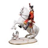 A porcelain soldier figure "Bernischer Dragoner-Offizier 1775" (Bern dragoon officer), Nymphenburg, 20th century