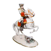 A porcelain soldier figure on horseback "Major du R&eacute;giment de Diesbach 1702-1717", Nymphenburg, 20th century
