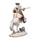 A porcelain soldier figure on horseback "Major du R&eacute;giment de Diesbach 1702-1717", Nymphenburg, 20th century