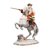 A porcelain soldier figure on horseback "Major du R&eacute;giment de Diesbach 1702-1717", Nymphenburg, 20th century