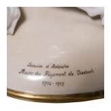 A porcelain soldier figure on horseback "Major du R&eacute;giment de Diesbach 1702-1717", Nymphenburg, 20th century