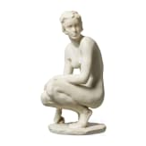 A buiscuit porcelain figure of a crouching nude "Die Hockende", Fritz Klimsch, 1936 (design), Rosenthal, 1940s
