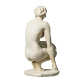 A buiscuit porcelain figure of a crouching nude "Die Hockende", Fritz Klimsch, 1936 (design), Rosenthal, 1940s