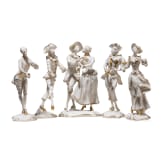 Five porcelain miniature figures, Karl Tutter (design), C. M. Hutschenreuther, 20th century