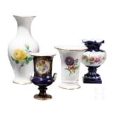 Four porcelain vases, Meissen, circa 1910 (one)/mid-20th century