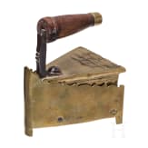 A Dutch/Scandinavian iron with stand, dated 1832