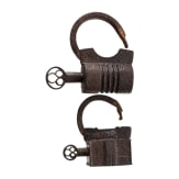 Two iron padlocks, India, 19th century