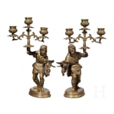 Two falconers as candlesticks, Vienna, circa 1900