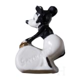 Six German porcelain Mickey Mouse figures and a pocket knife, 1920/30s