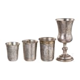 Four Russian silver beakers, Moscow, 1882/1884 (two), Kiev, 1908 - 1917 (two)