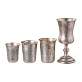 Four Russian silver beakers, Moscow, 1882/1884 (two), Kiev, 1908 - 1917 (two)