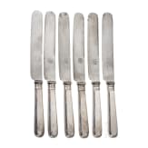 Six Russian knives with case, Riga, Master "EB" (1864-96), late 19th century