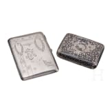 Two Russian silver cigarette cases, late 19th century/1908-17