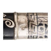 A Russian silver- and niello-mounted wooden working cane, Kiev, 1908-17