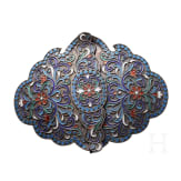A Russian silver and cloisonn&eacute;-enamel buckle belt, Moscow, Semen Kazkov, 1908 - 1917