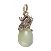 A Russian silver-mounted nephrite pendant, 20th century