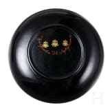 A Russian papier m&acirc;ch&eacute; and lacquer cigar case and small bowl, Ostashkovo, Osip Vishyakov and Sons factory, 1872 - 1888 and Danilovo, Nikolai Lukutin, 1894 - 1896 resp.