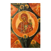 An icon showing the Mother of God of the burning bush, Russia, circa 1900