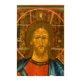 An icon showing Christ Pantokrator, Russia, Vetka, circa 1900