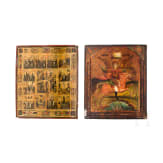 Two Russian icons: Archangel Michael - the Horseman of the Apocalypse. and a feast icon, circa 1900