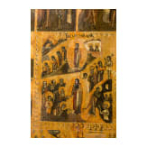 Two Russian icons: Archangel Michael - the Horseman of the Apocalypse. and a feast icon, circa 1900