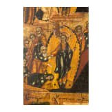 Two icons: a large feast icon and a four-partite icon with the Crucifixion and Saint Panteleimon, Russia, 19th century