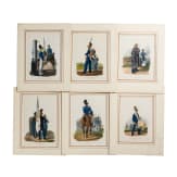 Zw&ouml;lf kolorierte Lithographien von Dietrich Monten aus "Die bayerische Armee nach der Ordonanz im Jahre 1825"