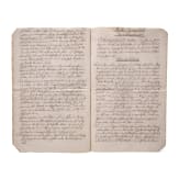 Friedrich der Gro&szlig;e - "Morgenstunden des K&ouml;nigs in Preu&szlig;en", Abschrift des 19. Jhdts. in lederner Schreibmappe mit geschnittener Darstellung des K&ouml;nigs