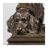 Jagdhund-Plastik als Offiziers-Schie&szlig;preis, datiert 1896