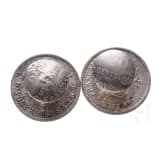 Ein Paar silberne Geschenk-Manschettenkn&ouml;pfe aus dem Krieg 1870/71