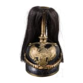 Helm f&uuml;r Mannschaften im Dragoner-Regiment Nr. 9, mit Paradebusch, um 1900