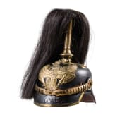 Helm f&uuml;r Mannschaften im Dragoner-Regiment Nr. 9, mit Paradebusch, um 1900
