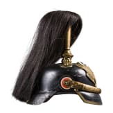 Helm f&uuml;r Mannschaften im Dragoner-Regiment Nr. 9, mit Paradebusch, um 1900