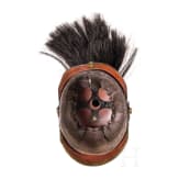 Helm f&uuml;r Mannschaften im Dragoner-Regiment Nr. 9, mit Paradebusch, um 1900