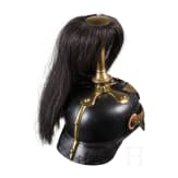 Helm f&uuml;r Mannschaften im Dragoner-Regiment Nr. 9, mit Paradebusch, um 1900