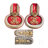 A pair of epaulettes and two shoulder boards for officers in the Uhlan Regiment "King Karl" (1st W&uuml;rttembergian) No. 19