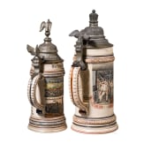 Two reservist mugs, navy and railway, circa 1900 - 1907