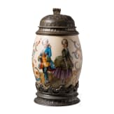A German pewter-mounted faience jug, 1887