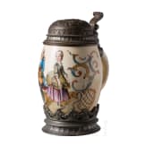 A German pewter-mounted faience jug, 1887