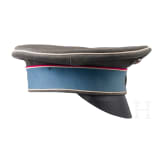 A field grey visor cap for officers in the Royal Saxon 2nd Hussar Regiment No. 19 &ldquo;Kronprinz Wilhelm&rdquo;, circa 1914