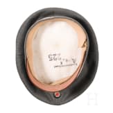 A field grey visor cap for officers in the Royal Saxon 2nd Hussar Regiment No. 19 &ldquo;Kronprinz Wilhelm&rdquo;, circa 1914