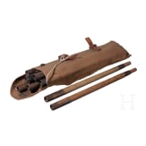 Twelve tent poles in stamped bag