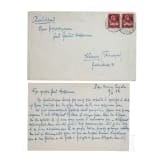 Maximilian Prinz und Markgraf von Baden (1867 - 1929) - eigenh&auml;ndig geschriebene Karte mit an die Sammlerin adressierten Kuvert 1924