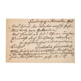 Reichskanzler Constantin Fehrenbach (1852 - 1926) - eigenh&auml;ndig geschriebene Postkarte mit Unterschrift an die Sammlerin 1923