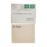 Reichskanzler Hans Luther (1879 - 1962) - eigenh&auml;ndige Unterschrift auf einer Karte, dabei das &Uuml;bersendungskuvert an die Sammlerin 1925