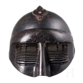 A steel helmet M 15 &ldquo;Adrian&rdquo;, with flip-up face shield