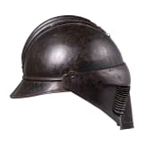 A steel helmet M 15 &ldquo;Adrian&rdquo;, with flip-up face shield