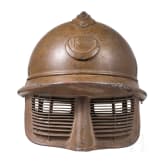 A steel helmet M 15 "Adrian" for North Afrikan Troups, with face mask