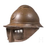A steel helmet M 15 "Adrian" for North Afrikan Troups, with face mask